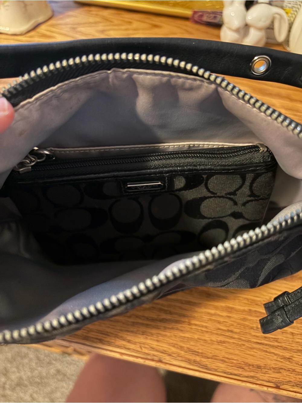 Coach Black Signature Jacquard Hobo mini bag with Matching wristlet - Picture 3 of 6